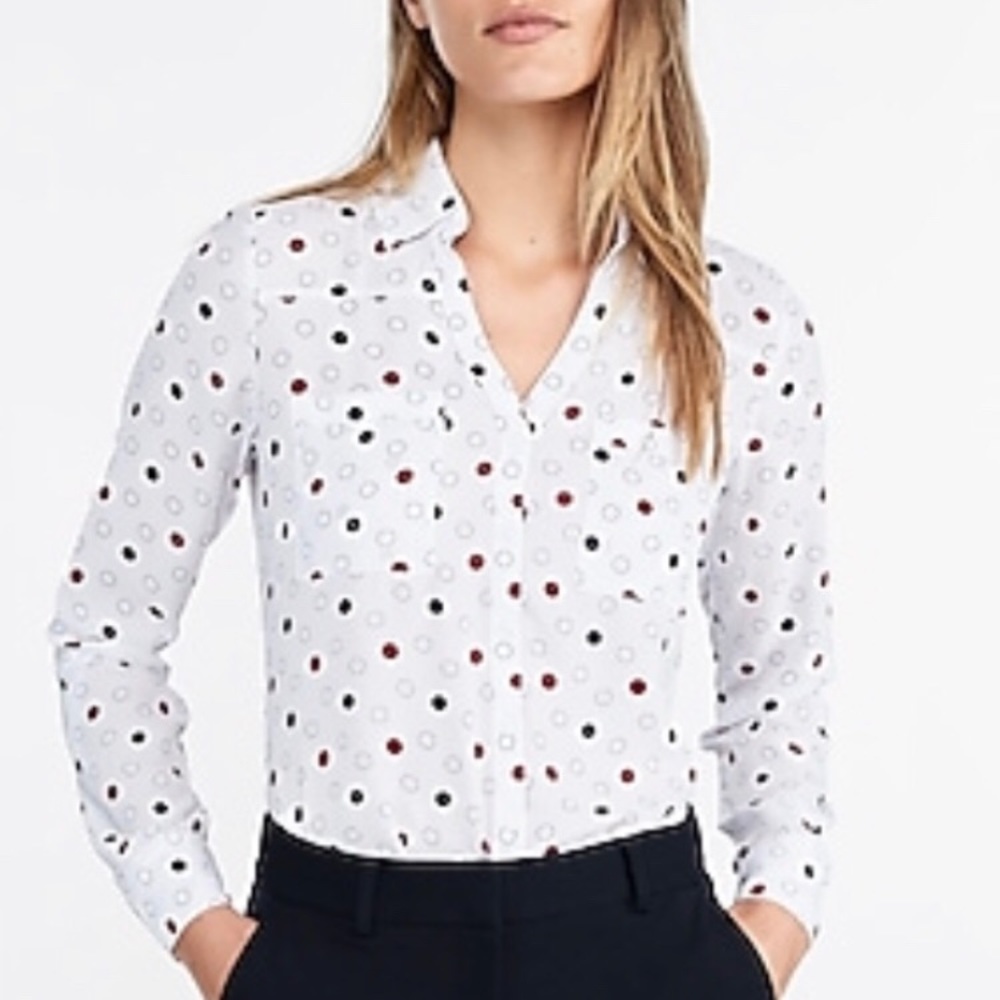 Express Slim Fit Dotted Portofino Shirt